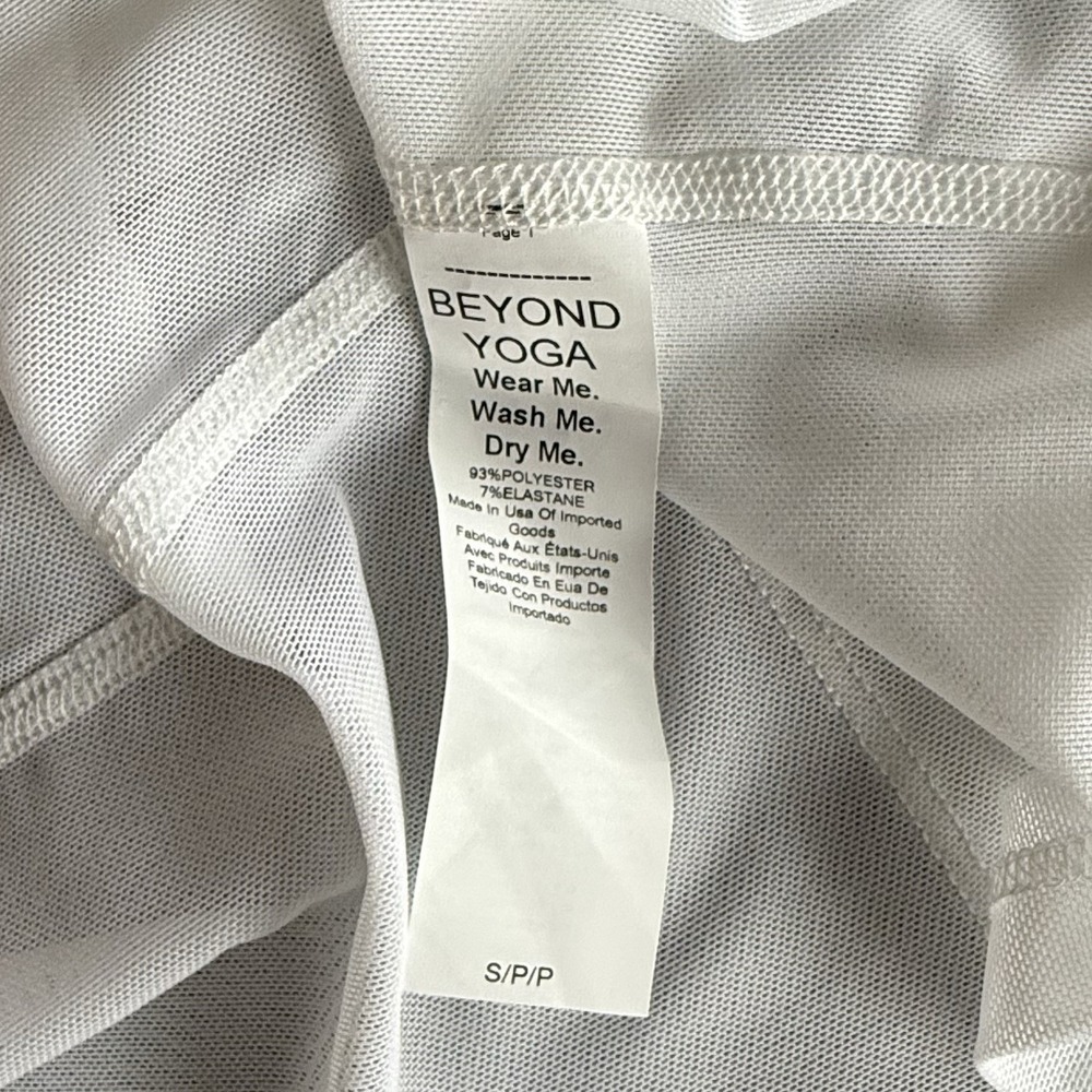 Beyond Yoga Mesh Sleeveless Tank Top Crew Neck White Breathable - Size S - Picture 3 of 6